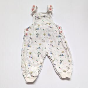 Vtg Baby N Overalls Baby Girls Sz 12m Cream Bunny Cute 90s Garden